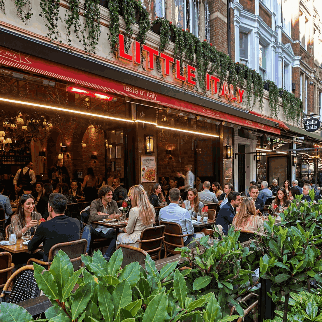 Little Italy: warm Italian dining room (stand-in photo)